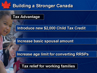 Slide 17: Building a Stronger Canada: Tax relief for families