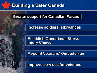 Slide 20: Building a Safer Canada: Greater support for Canadian Forces