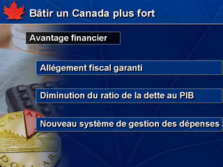 Diapositive 12 : Bâtir un Canada plus fort : Avantage financier