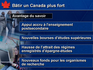 Diapositive 16 : Bâtir un Canada plus fort : Avantage du savoir