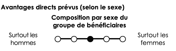 Composition par sexe du groupe de bénéficiaires : Globalement équilibré entre les sexes