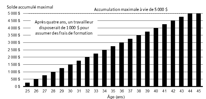 Graphique 1.3 Solde du crédit canadien pour la formation selon l’âge