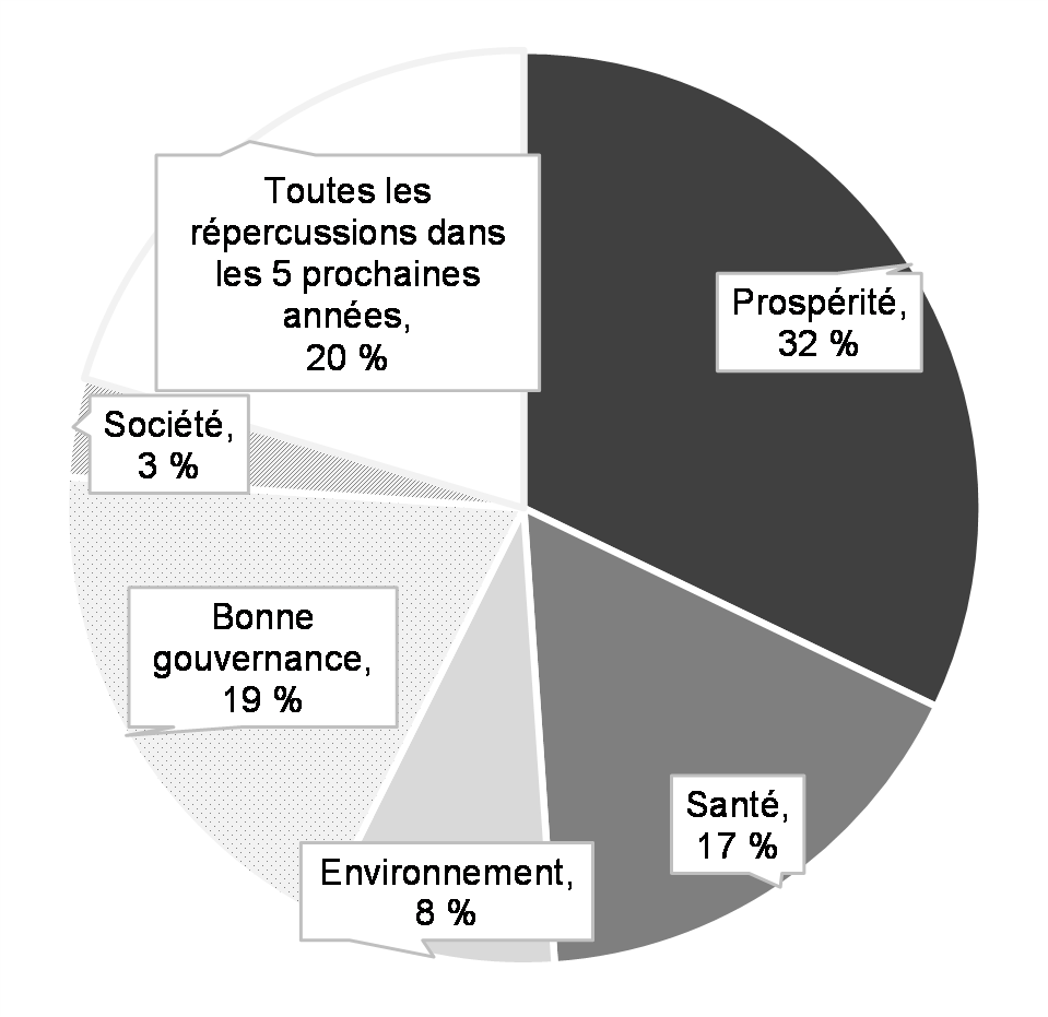 Graphique 12 : Part des investissements du budget de 2022 qui devraient entraîner des retombées à long terme, par domaine