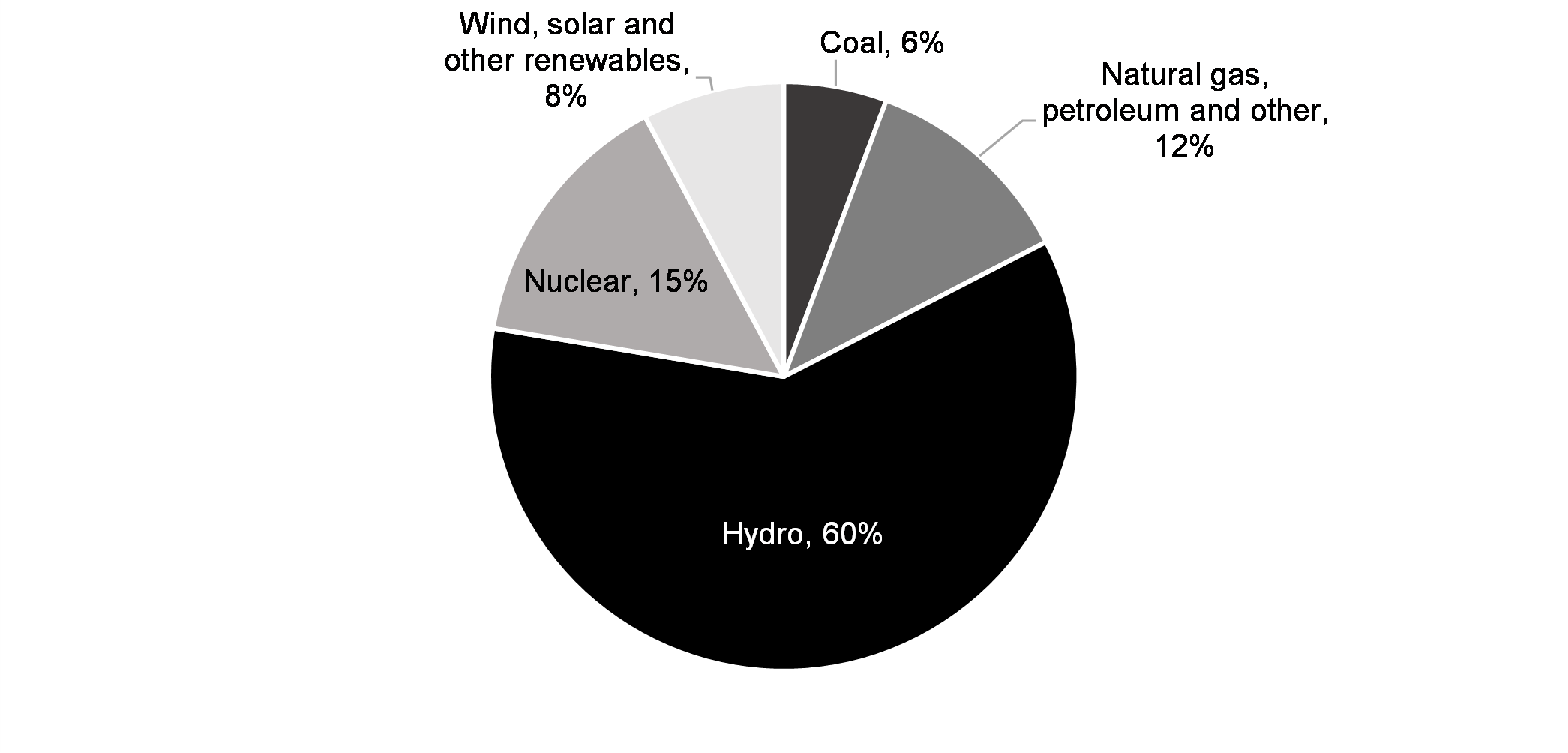 Chart 3.1: Electricity Generation by Source, 2020