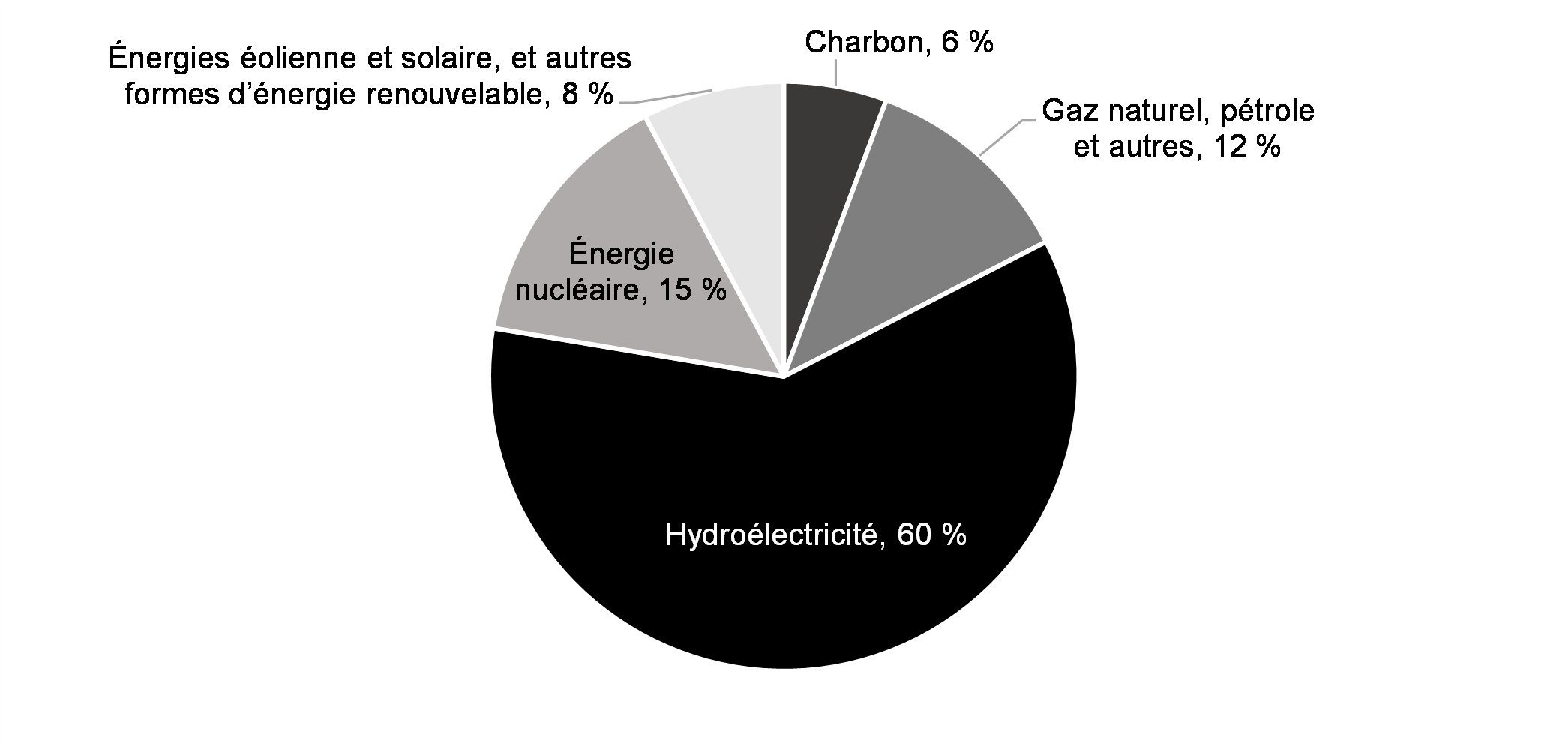 Graphique 3.1 : Production d'électricité par source (2020)