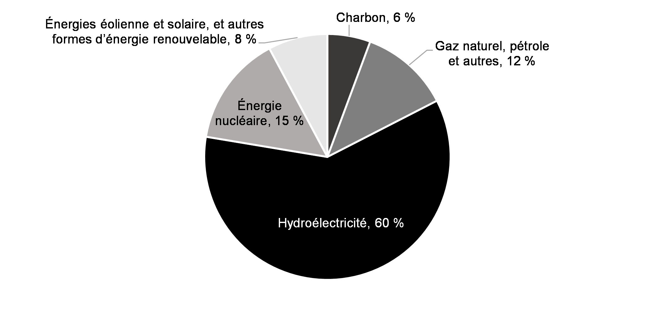 Graphique 3.1 : Production d'électricité par source (2020)