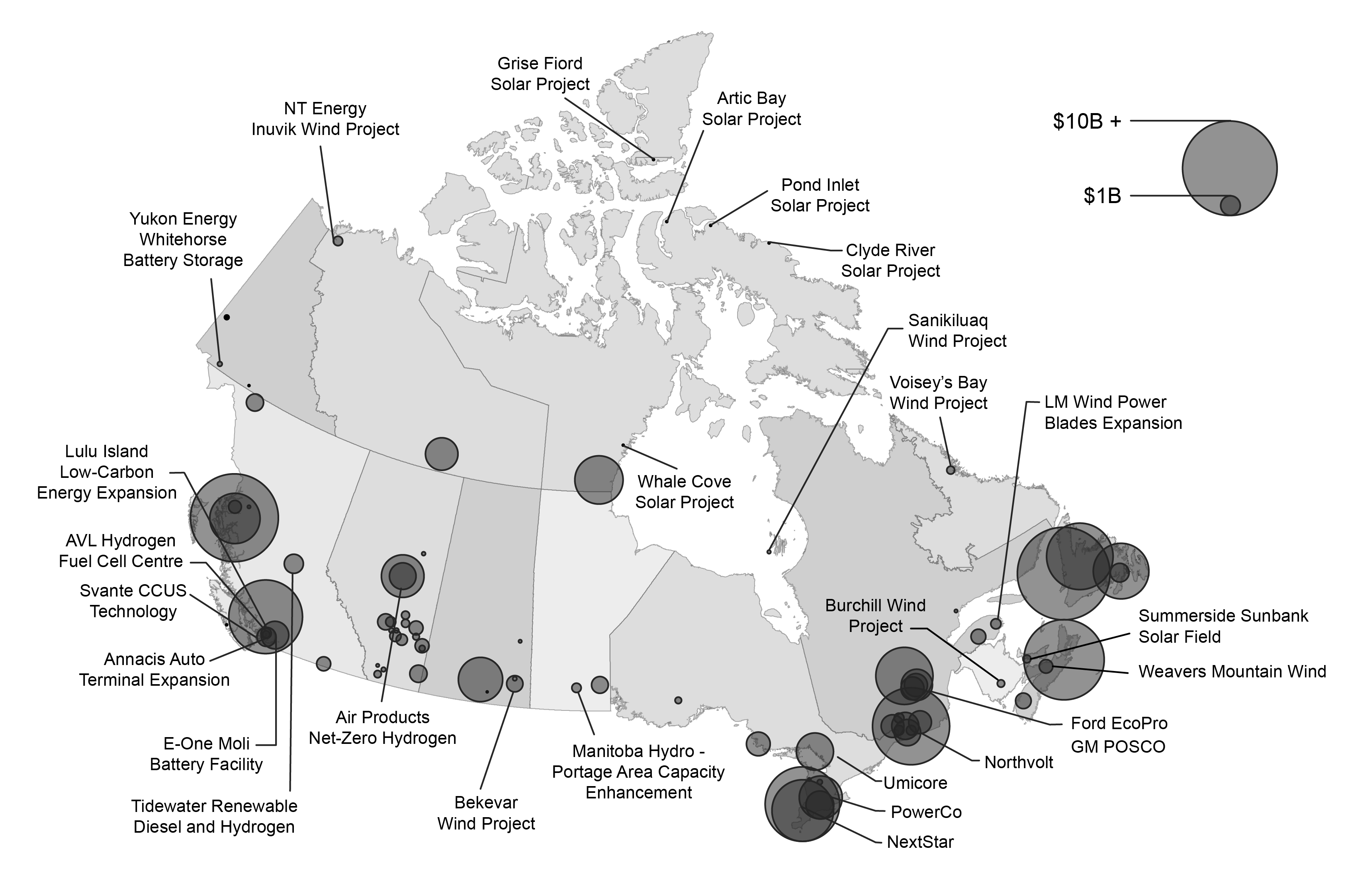 Figure 3.1: Snapshot of Recent and Proposed Investments in the Clean Economy